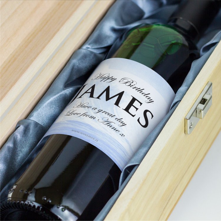 Modal Additional Images for Waves Personalised Gift Labelled Wine