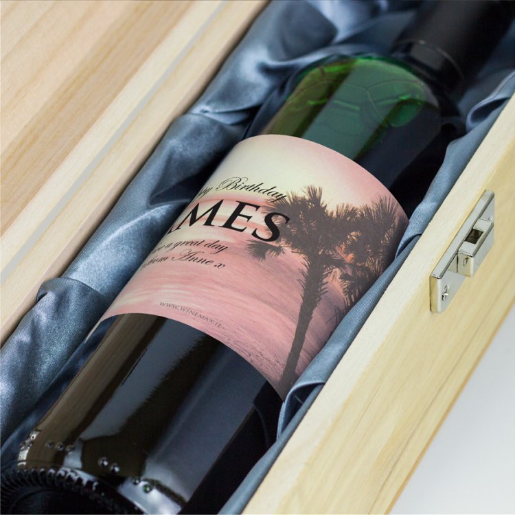 Modal Additional Images for Coral Personalised Gift Labelled Wine