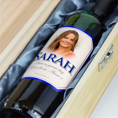 (image for) Blue Bevel Personalised Gift Labelled Wine
