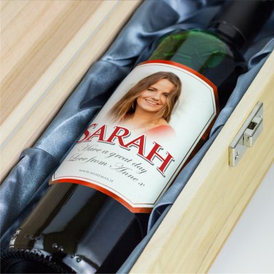 (image for) Red Bevel Personalised Gift Labelled Wine