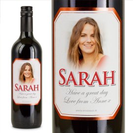 (image for) Red Bevel Personalised Gift Labelled Wine