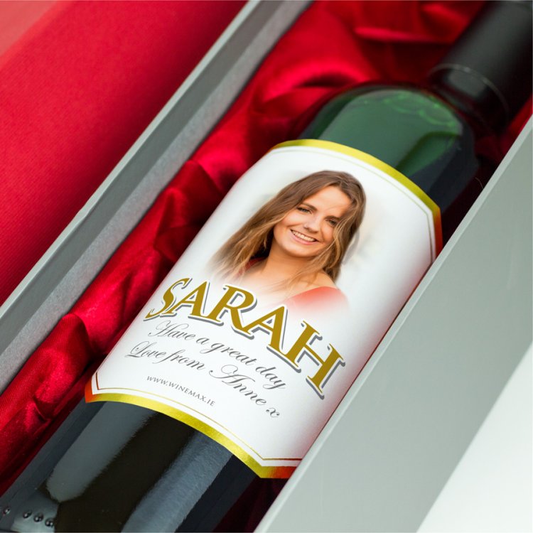 (image for) Gold Bevel Personalised Gift Labelled Wine - Click Image to Close