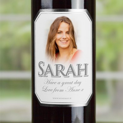 (image for) Silver Bevel Personalised Gift Labelled Wine