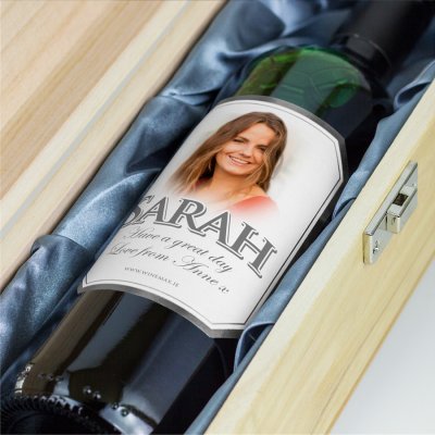 (image for) Silver Bevel Personalised Gift Labelled Wine