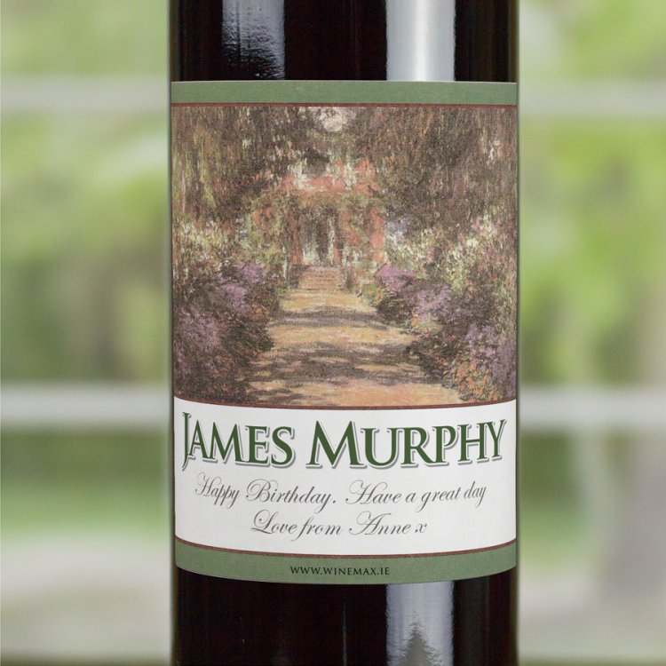 (image for) Giverny Garden Personalised Gift Labelled Wine - Click Image to Close