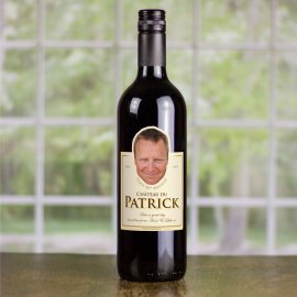 (image for) Funny Birthday Gift BIG FACE Personalised Wine