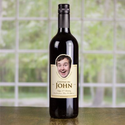 (image for) 70th Birthday Gift BIG FACE Personalised Wine