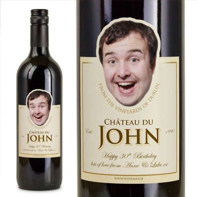 (image for) 21st Birthday Gift BIG FACE Personalised Wine