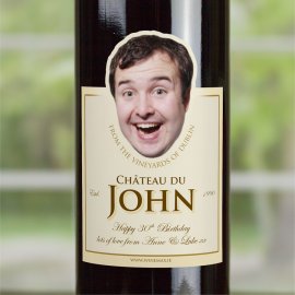 (image for) 21st Birthday Gift BIG FACE Personalised Wine