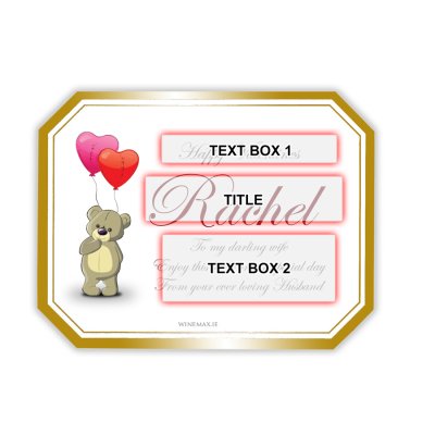 (image for) Personalised Valentines Love Bear Champagne Gift