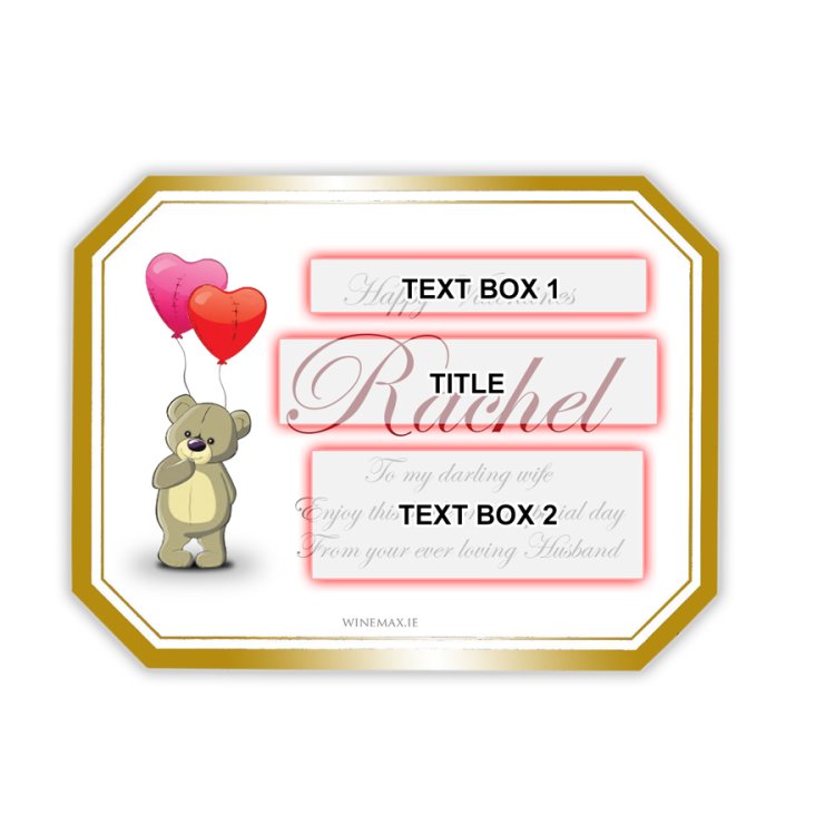 (image for) Personalised Valentines Love Bear Champagne Gift - Click Image to Close