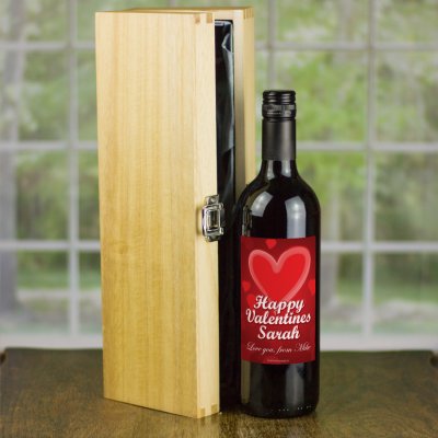 (image for) Red Burst Unique Personalised Valentines Wine Gift