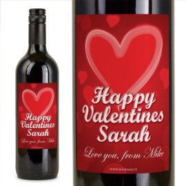 (image for) Red Burst Unique Personalised Valentines Wine Gift