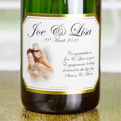(image for) 5th Wedding Anniversary Gold Bevel Personalised Champagne Gift
