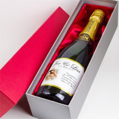 (image for) 10th Wedding Anniversary Gold Bevel Personalised Champagne Gift
