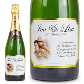 (image for) 10th Wedding Anniversary Gold Bevel Personalised Champagne Gift