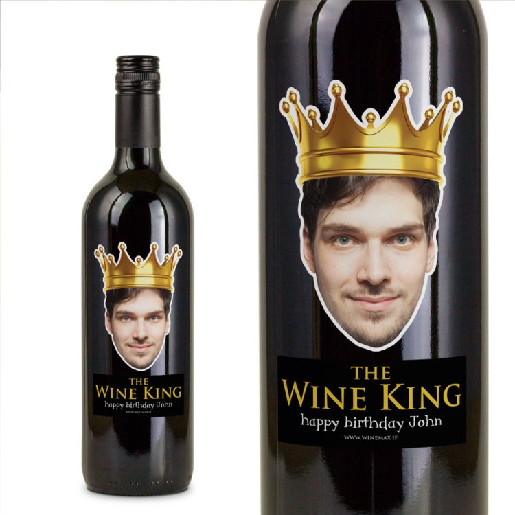 (image for) 40th Birthday Gift WINE KING Personalised Wine - Click Image to Close