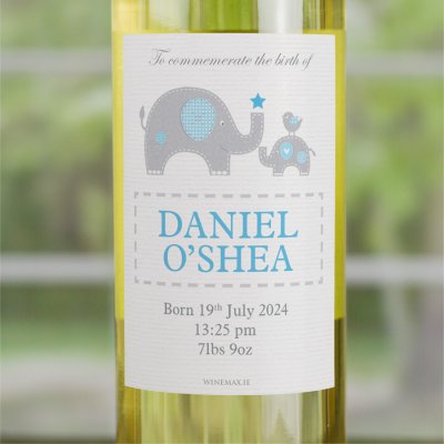(image for) Personalised Wine Gift New Born Baby Boy