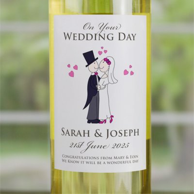 (image for) Wedding Gift Message Bottle Personalised Wine