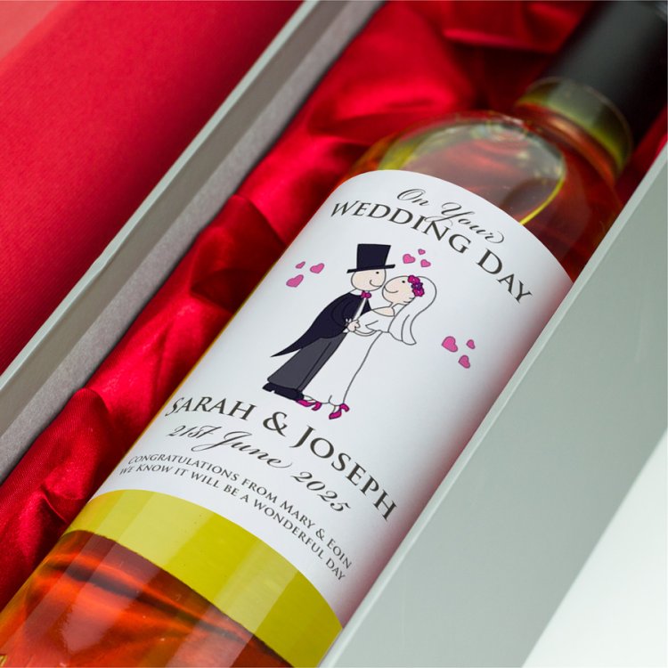 (image for) Wedding Gift Message Bottle Personalised Wine - Click Image to Close