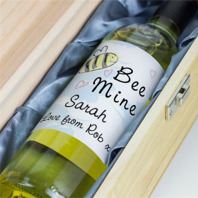 (image for) Bee Mine Valentines Day Personalised Wine