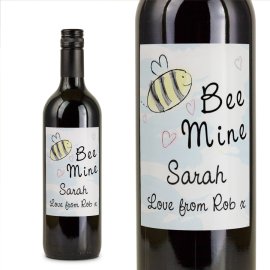 (image for) Bee Mine Valentines Day Personalised Wine