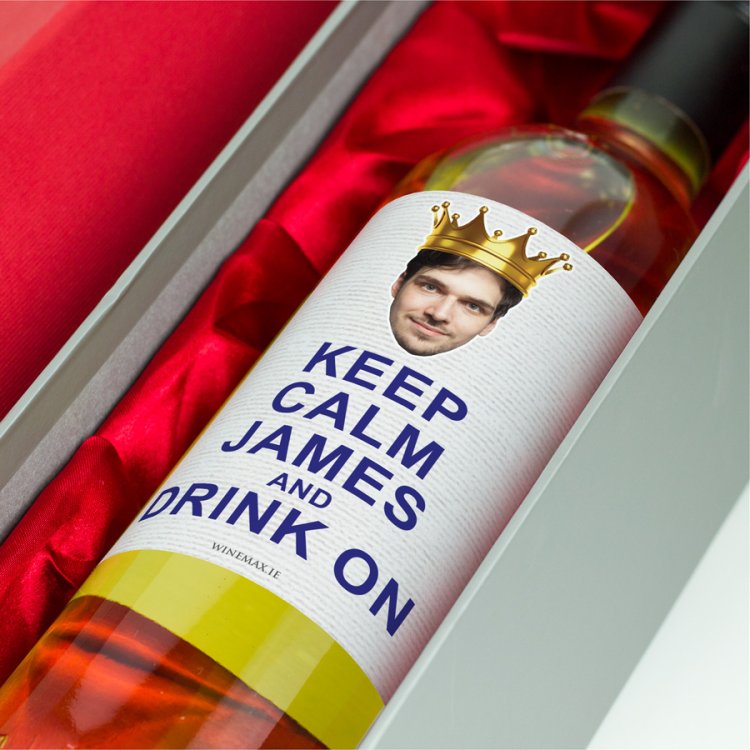(image for) Keep Calm and Carry On Personalised Wine with Photo - Click Image to Close