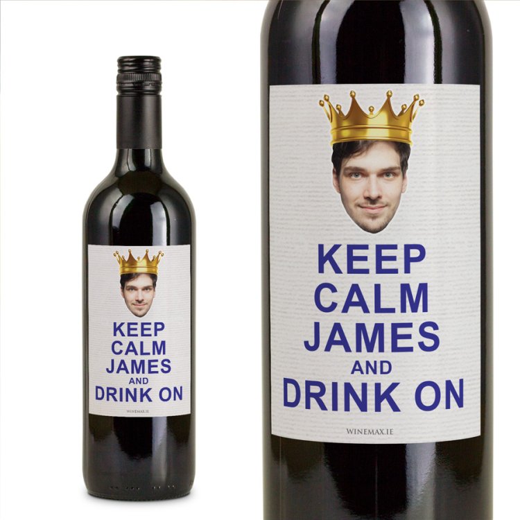 Modal Additional Images for Keep Calm and Carry On Personalised Wine with Photo