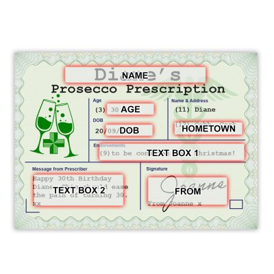(image for) Prosecco Prescription Funny Gift