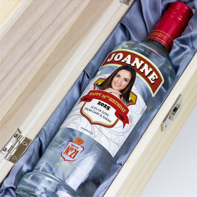 Modal Additional Images for Smirnoff Vodka Personalised Bottle Photo Gift 70cl