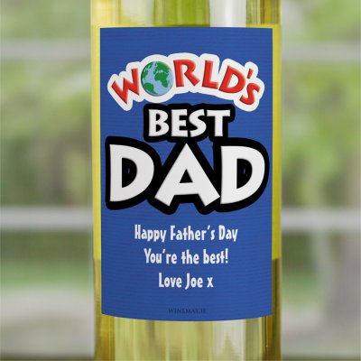 (image for) Worlds Best Dad Father's Day Personalised Wine Gift
