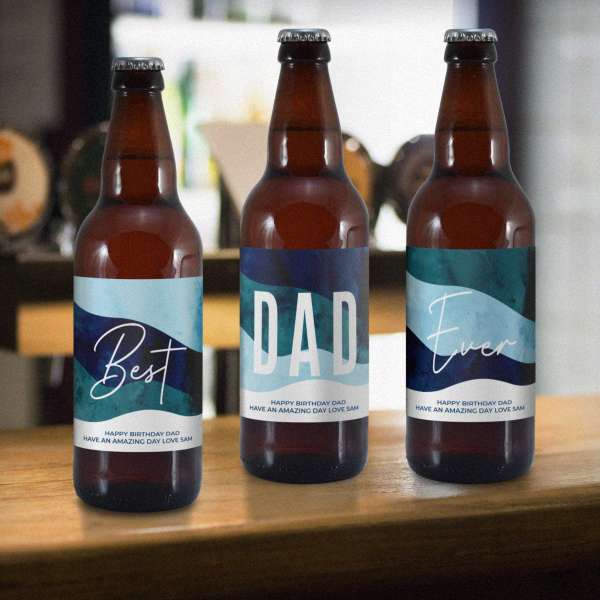 (image for) Personalised Best Dad Ever Pack of 3 Beer - Click Image to Close