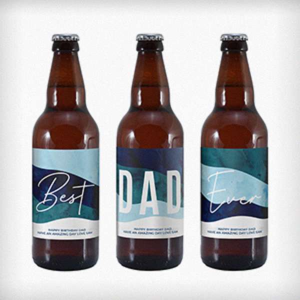 Modal Additional Images for Personalised Best Dad Ever Pack of 3 Beer