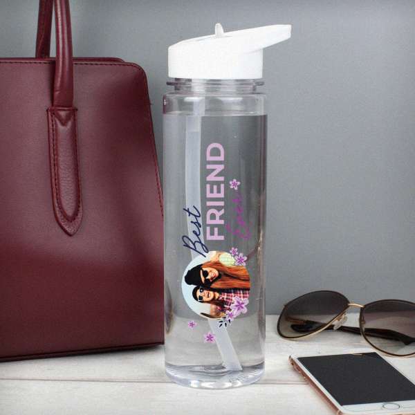 (image for) Personalised Floral Best Ever Photo Upload Water Bottle - Click Image to Close