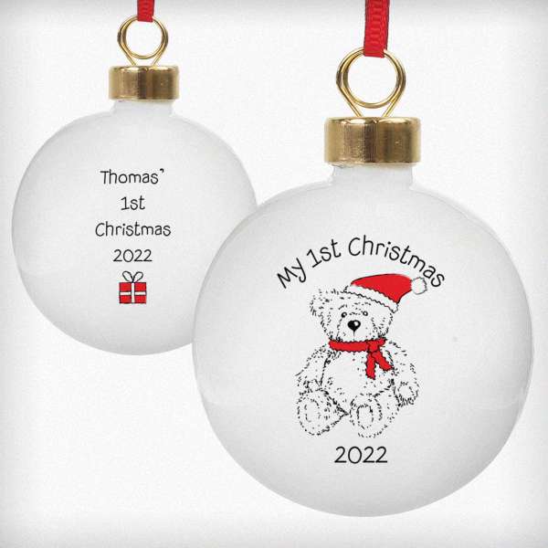 Modal Additional Images for Personalised My 1st Xmas Teddy Bear Bauble