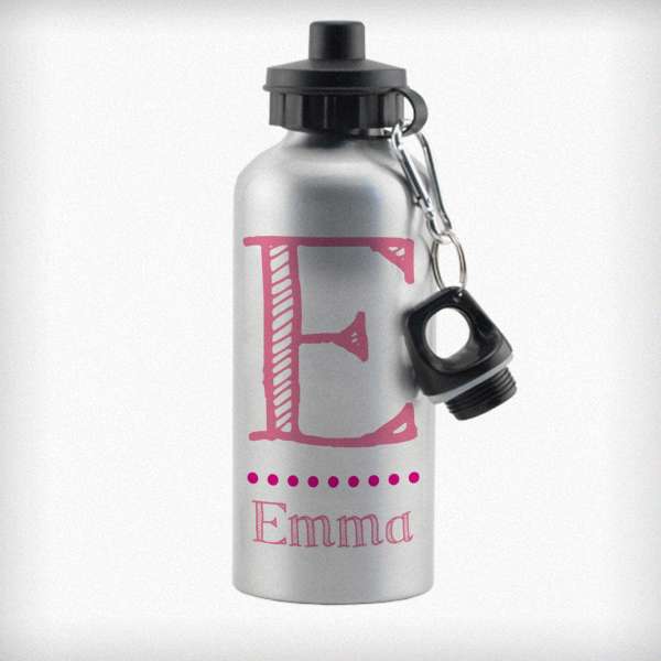 (image for) Personalised Pink Name Silver Drinks Bottle - Click Image to Close