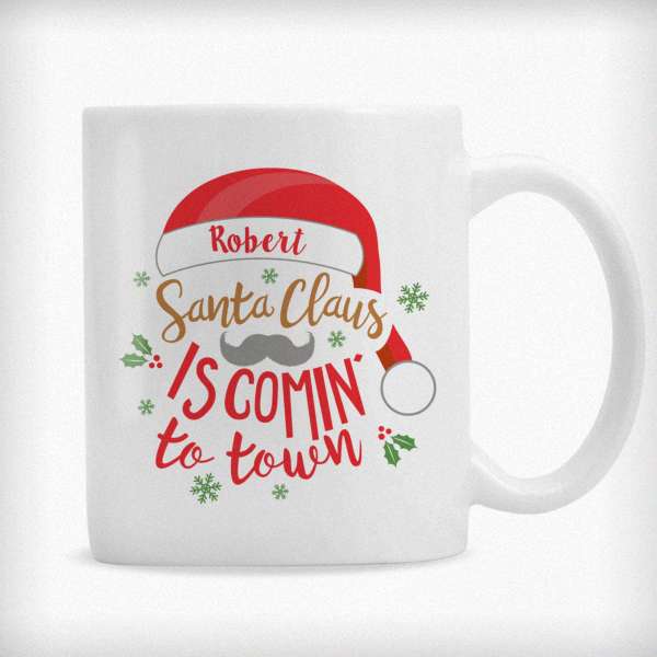 (image for) Personalised Santa Claus Is Comin To Town Mug - Click Image to Close