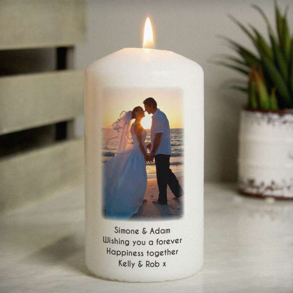 (image for) Personalised Photo Upload Pillar Candle - Click Image to Close
