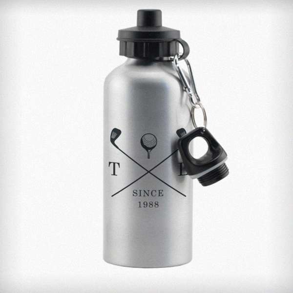 (image for) Personalised Golf Clubs Silver Drinks Bottle - Click Image to Close