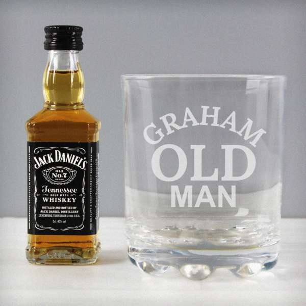 (image for) Personalised Old Man Tumbler and Whiskey Miniature Set - Click Image to Close