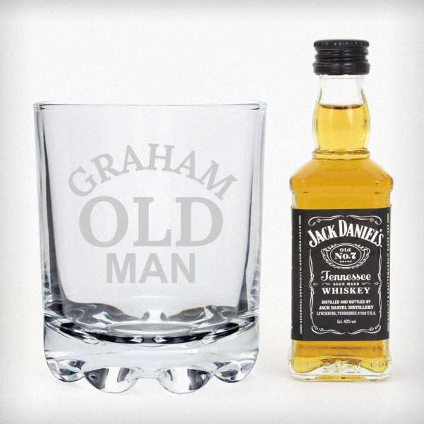 Modal Additional Images for Personalised Old Man Tumbler and Whiskey Miniature Set