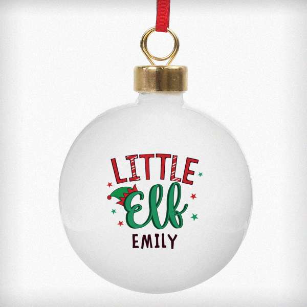 (image for) Personalised Little Elf Bauble - Click Image to Close