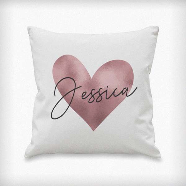 Modal Additional Images for Personalised Name Only Rose Gold Heart Cushion