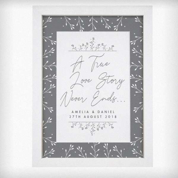 Modal Additional Images for Personalised True Love Story A4 White Framed Print