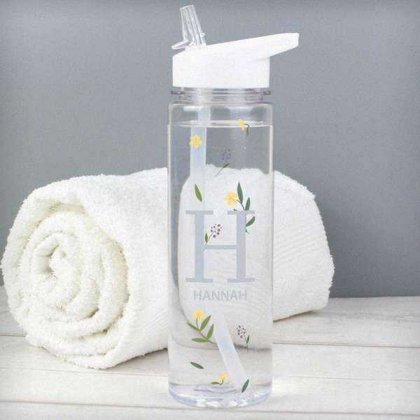 (image for) Personalised Floral Initial Water Bottle
