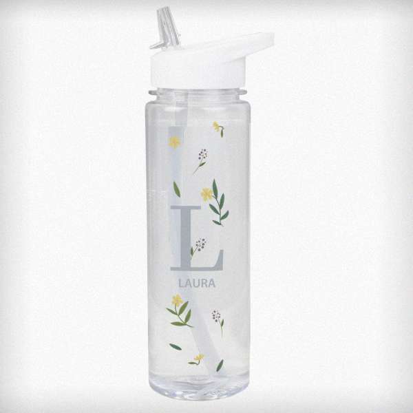 Modal Additional Images for Personalised Floral Initial Water Bottle
