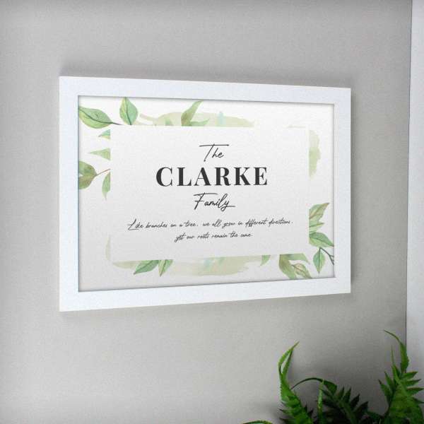Modal Additional Images for Personalised Family Tree White A4 Framed Print