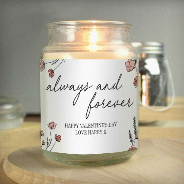 (image for) Personalised Always & Forever Large Scented Jar Candle - Click Image to Close