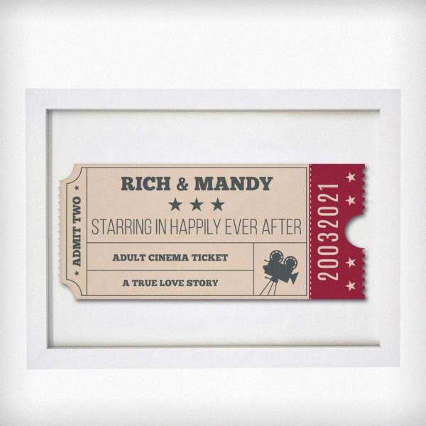 Modal Additional Images for Personalised Cinema Ticket A4 White Framed Print