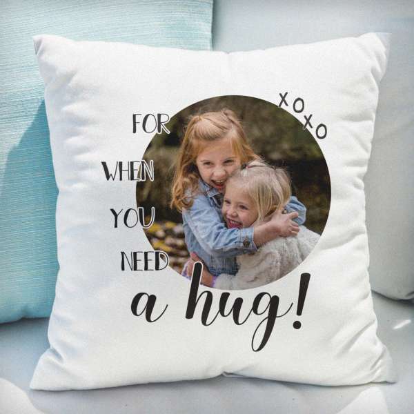 (image for) Personalised Need A Hug Photo Upload Cushion - Click Image to Close
